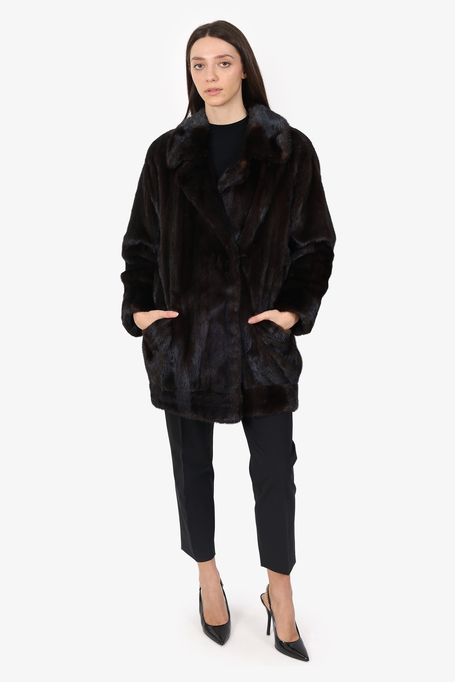Green Bros Furs Vintage Brown Mink Short Coat Estimated Size S