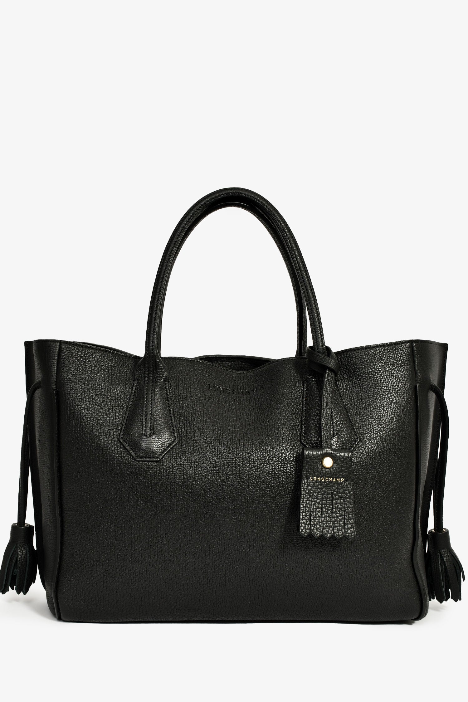 Longchamp Black Leather 'Penelope' Tassel Tote Bag – Mine & Yours