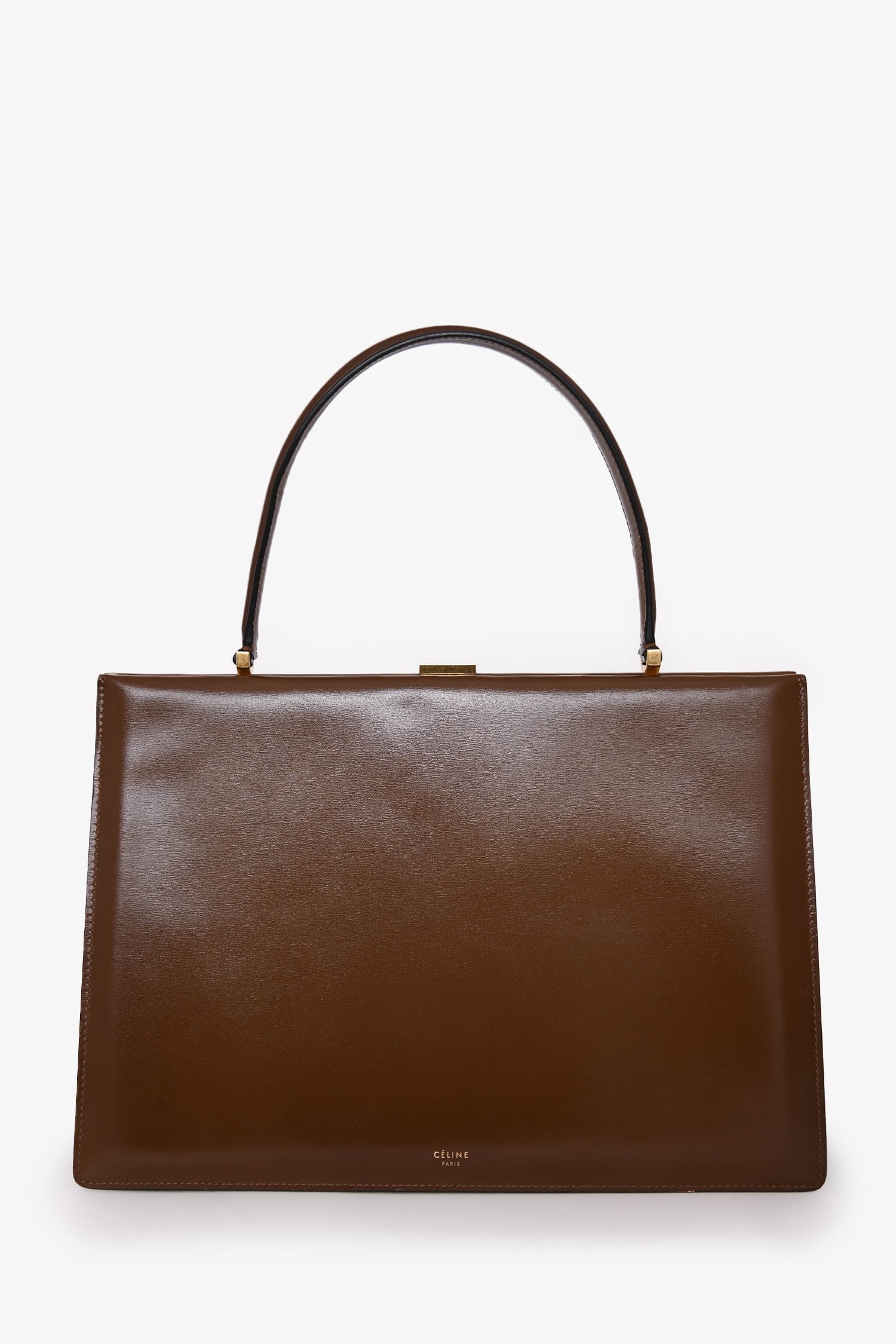 Celine 2017 Brown Leather Medium Clasp Bag – Mine & Yours