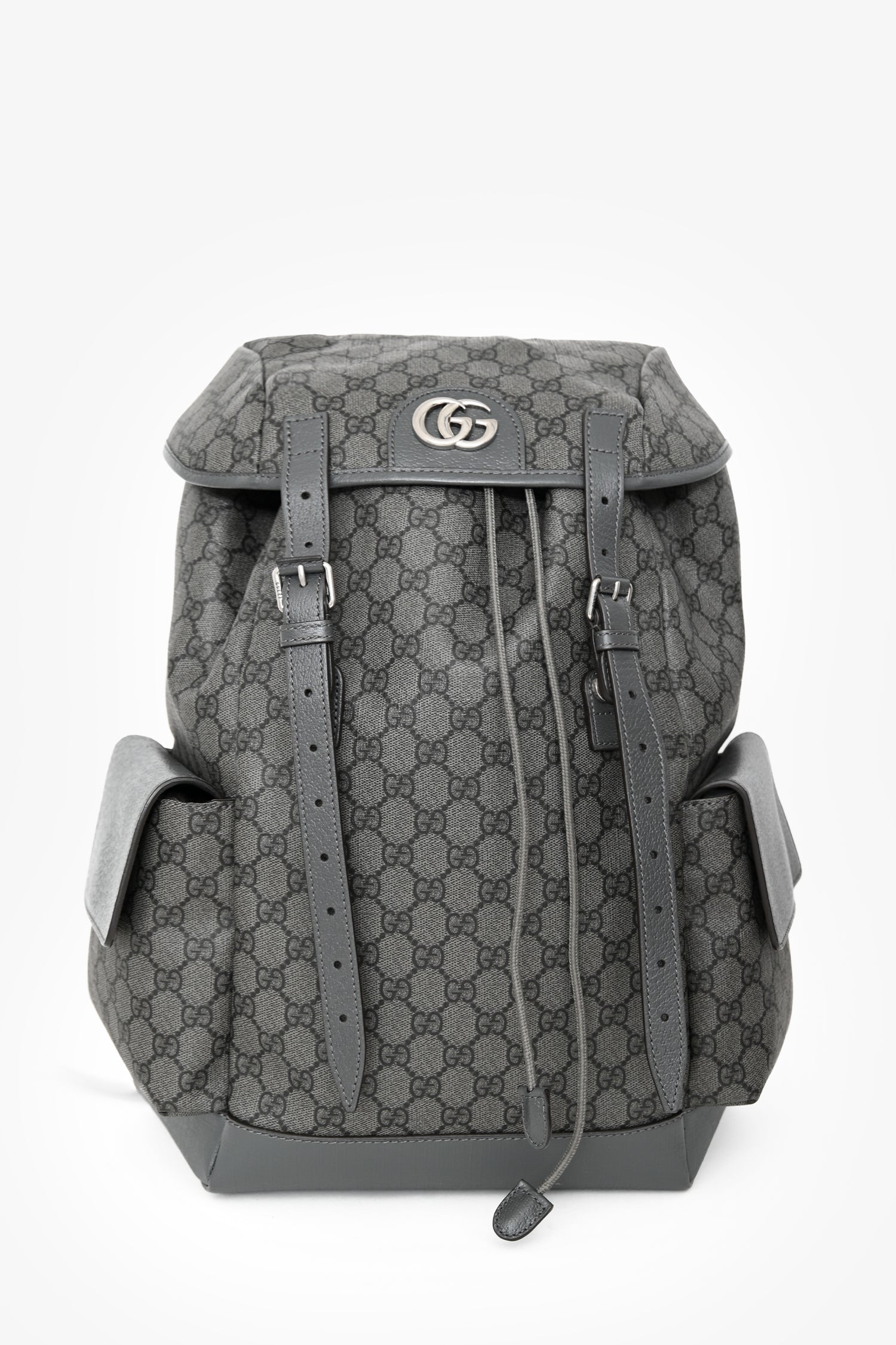 Gucci Grey Luxury Backpack GUCCI GG Supreme Backpack Canvas Leather Black Brown Ebony  main image 3