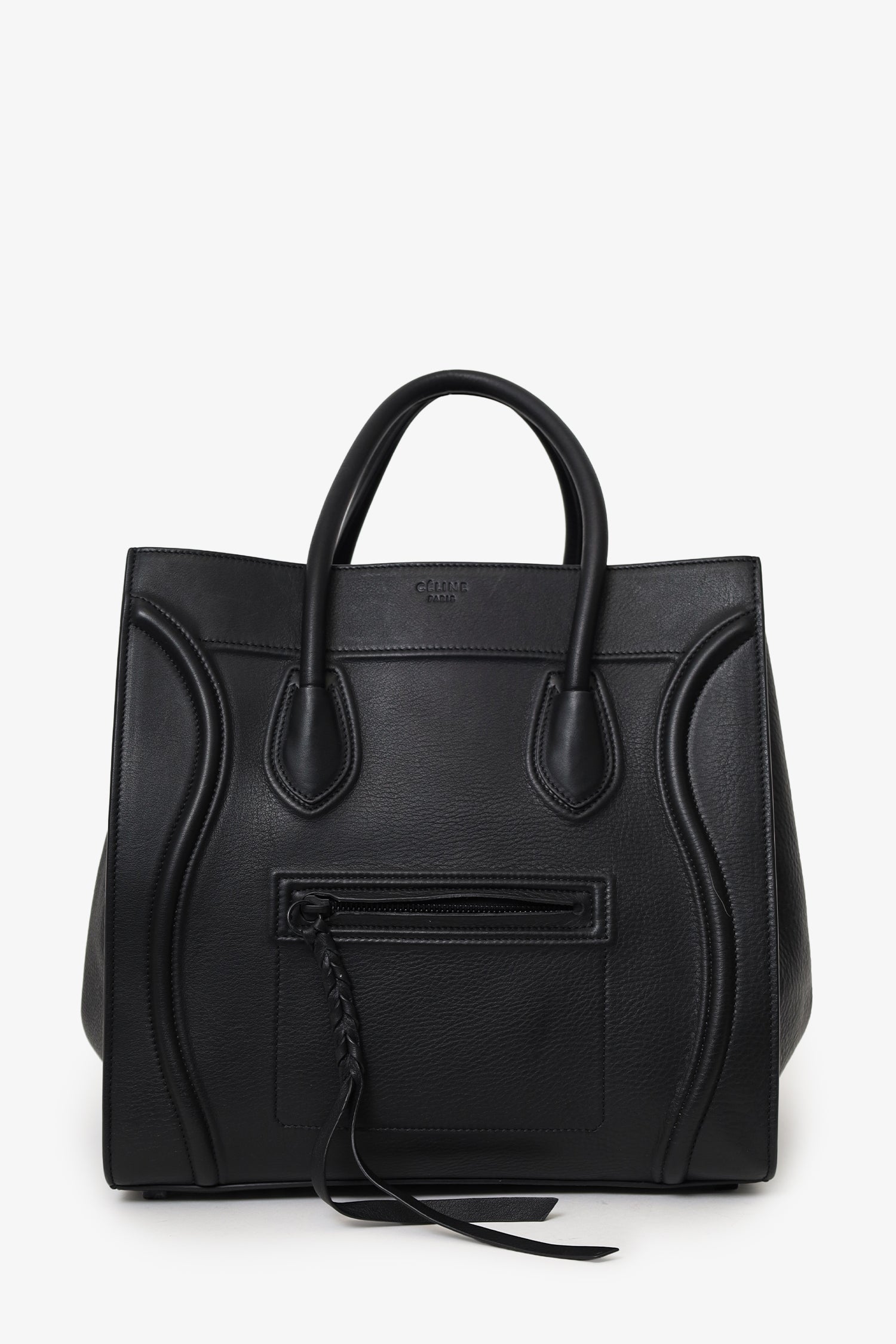 Celine Black Leather Medium Luggage Phantom Tote – Mine & Yours