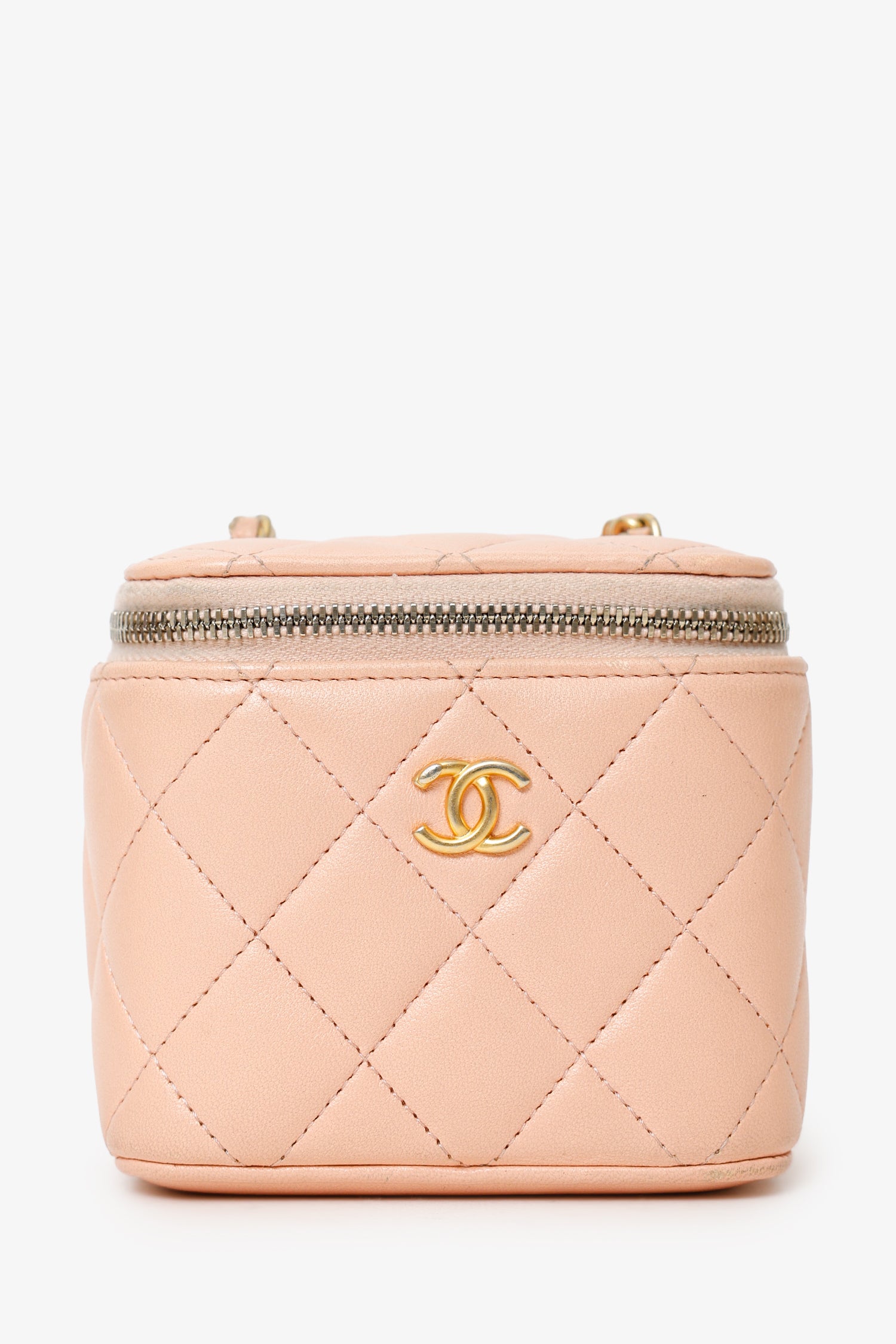 Pre-Loved Chanel™ 2021 Pink Quilted Lambskin Pearl Crush Mini
