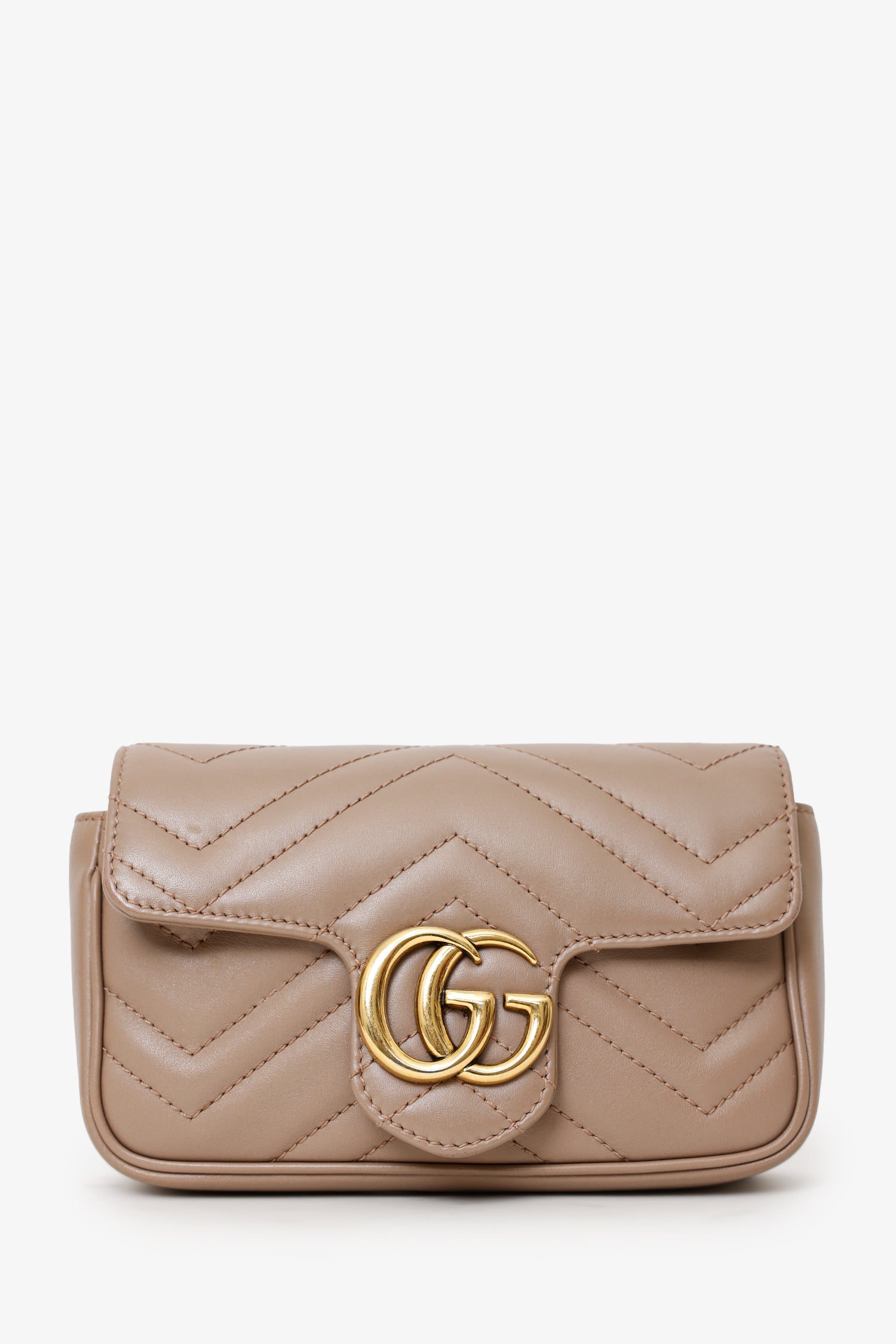 Gucci Nude Leather GG Marmont Super Mini Crossbody Bag – Mine & Yours