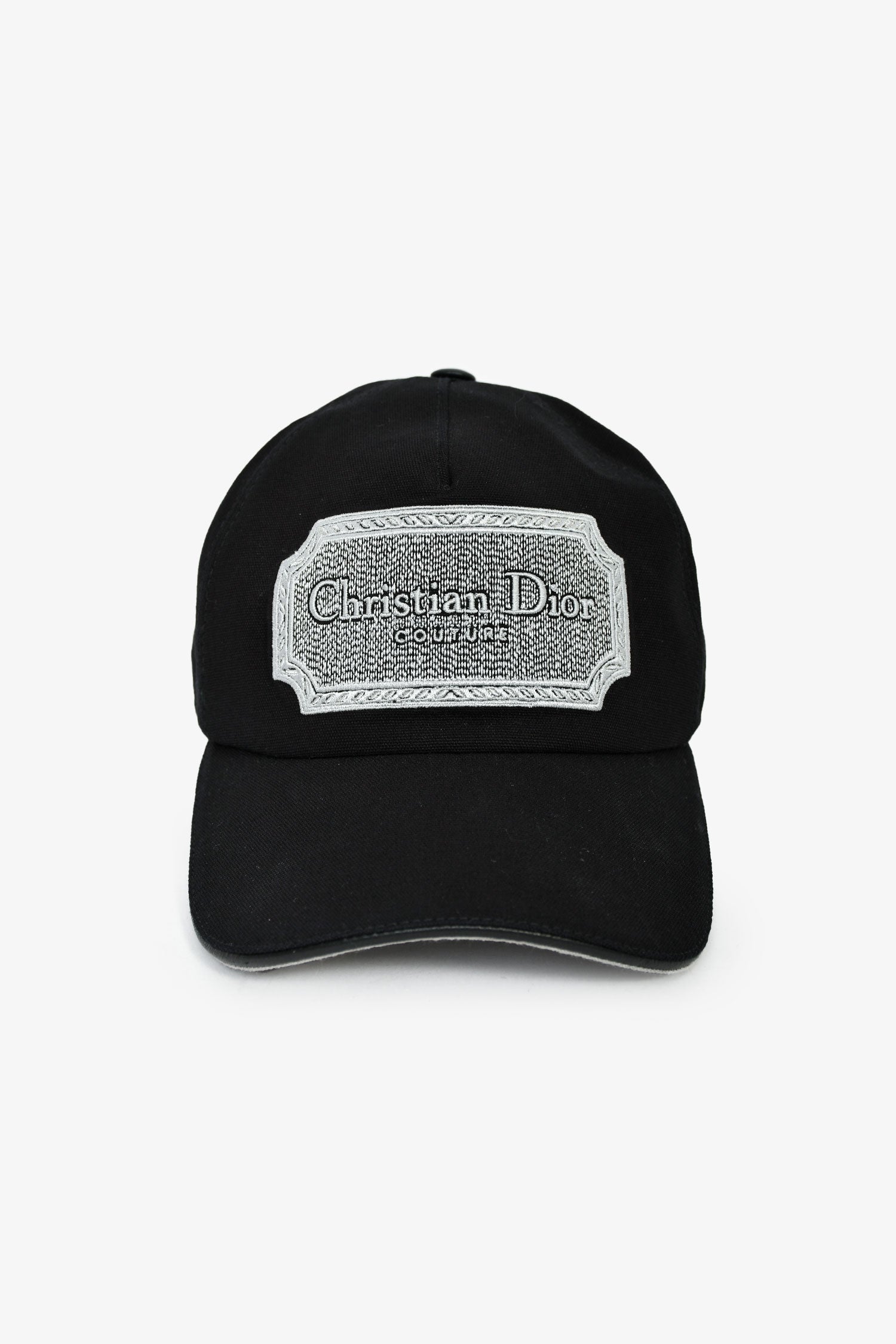 Christian Dior Black Cotton 'Couture' Logo Baseball Hat Size M