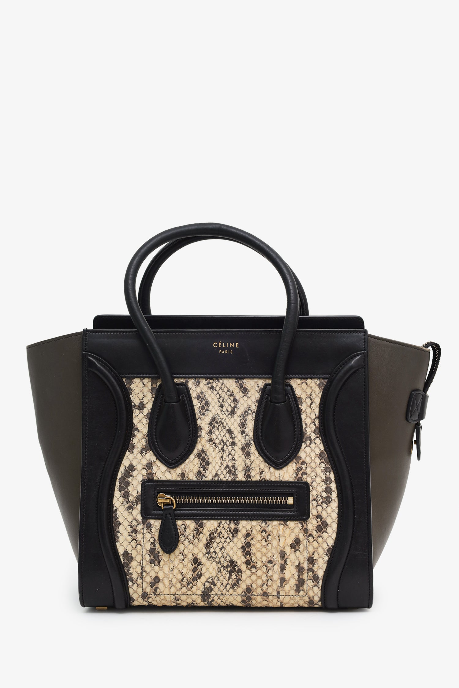 Celine Tricolour Leather/Python Micro Luggage Bag – Mine & Yours