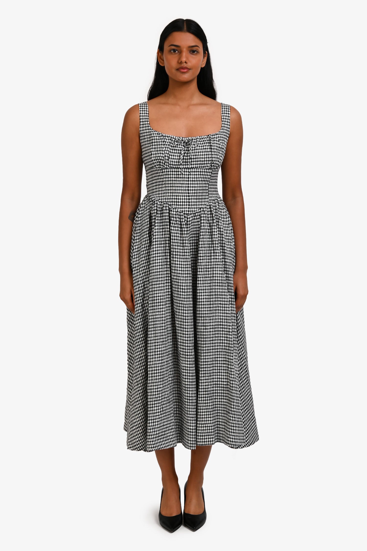 mod dress 1960s Reformation Black Gingham Linen 'Balia' Maxi Dress Size 0 w/ Tags – Mine &  Yours