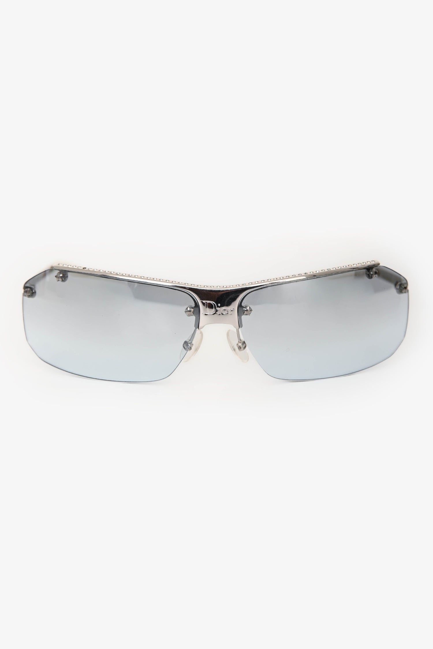 Christian Dior ディオール サングラス HIT2 Christian Dior Silver/Blue Crystal Embellished 'Hit 2' Sunglasses