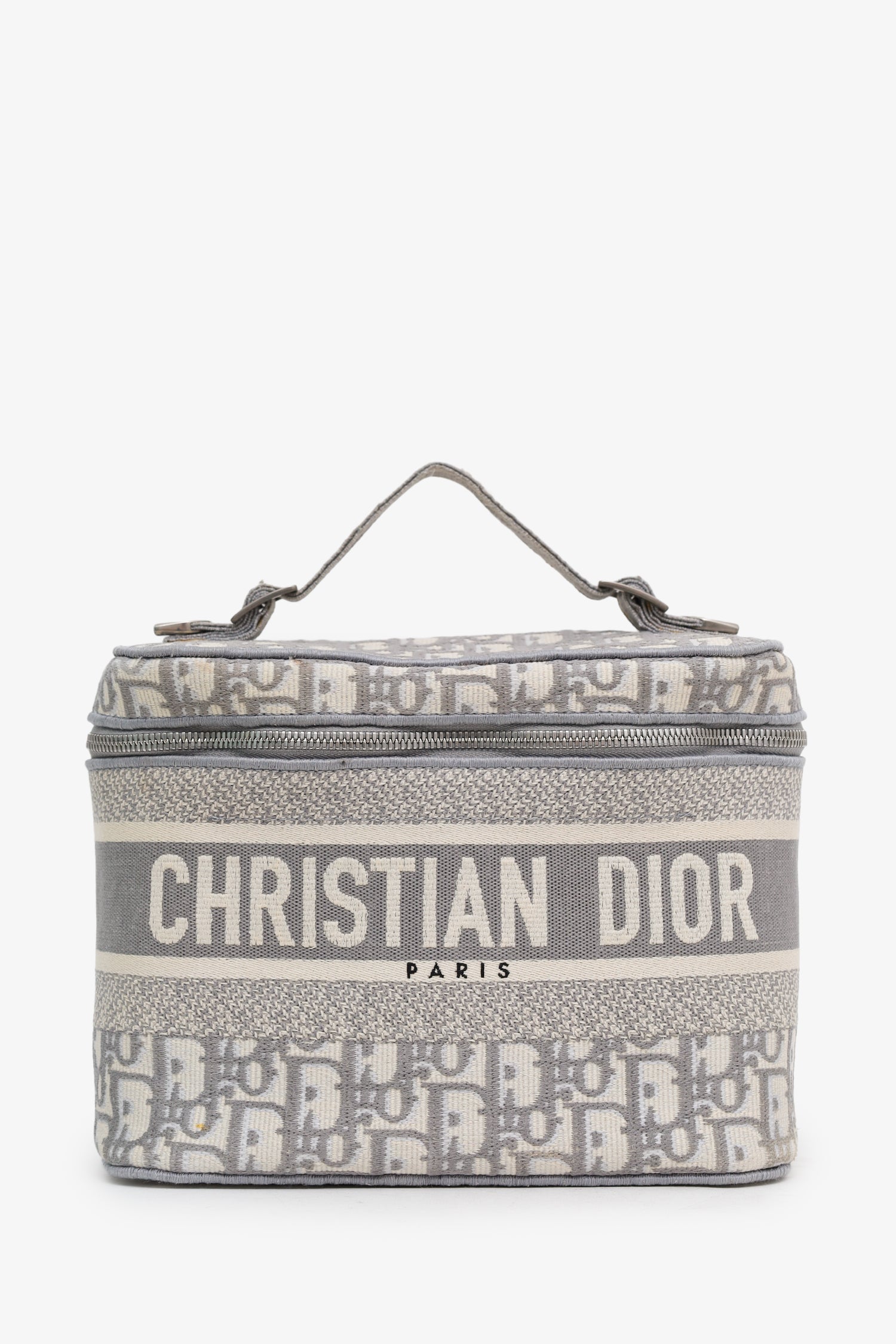 Christian Dior パターン付きケース グレー Christian Dior Coated Canvas CD Diamond Lock Mini Case Gray