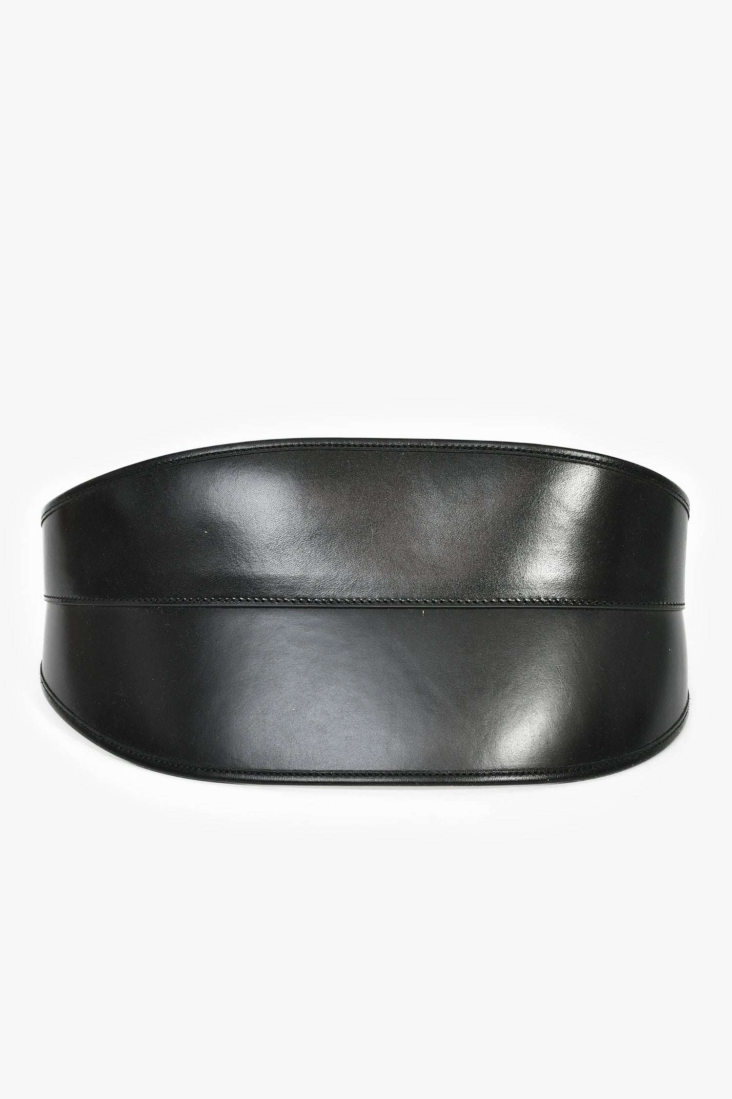 Alexander McQueen Black Leather Wide 'Bridle' Belt Size 80 – Mine