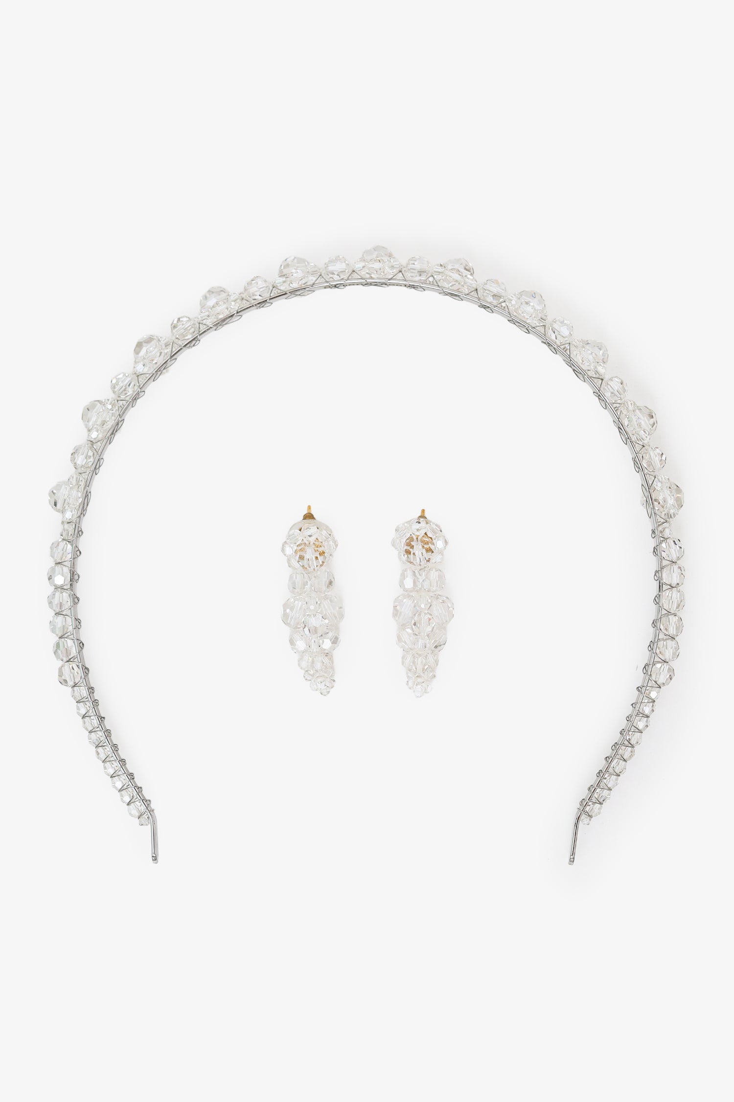 *NWT* Simone Rocha Charming Coquette Clear Crystal Bow Headband OS Romantic Lux Simone Rocha: Beige Petite Bow Detail Flower Hair Clip | SSENSE main image 4
