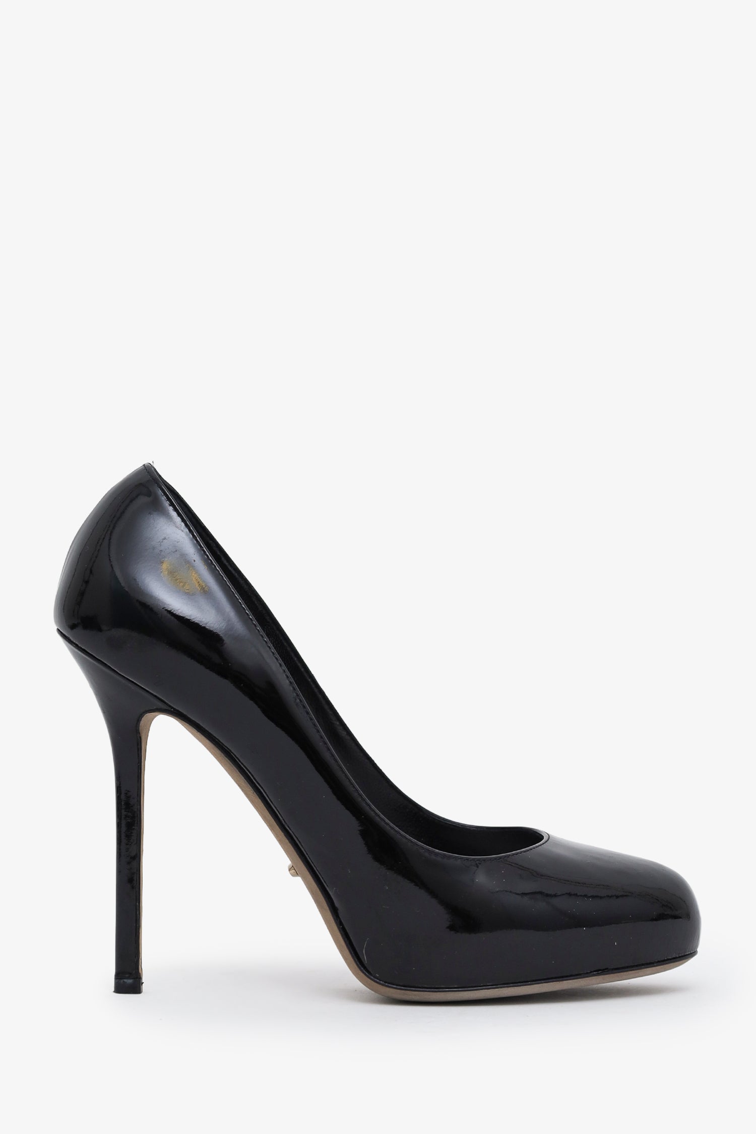 Sergio Rossi Black Patent Leather Platform Pumps Size 37.5 – Mine