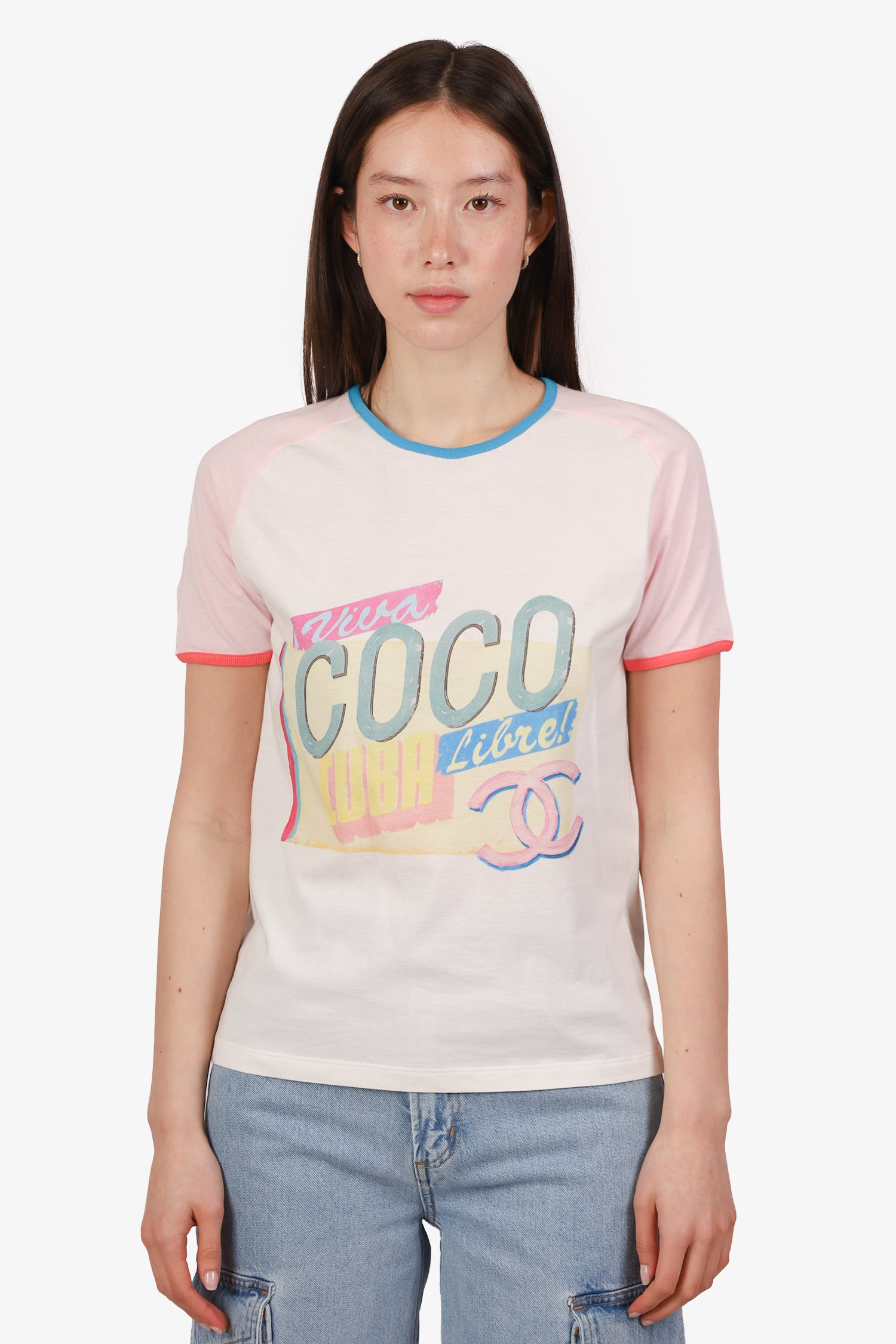Pre-Loved Chanel™ 2017 White Cotton 'Viva Coco Cuba Libre' T-Shirt