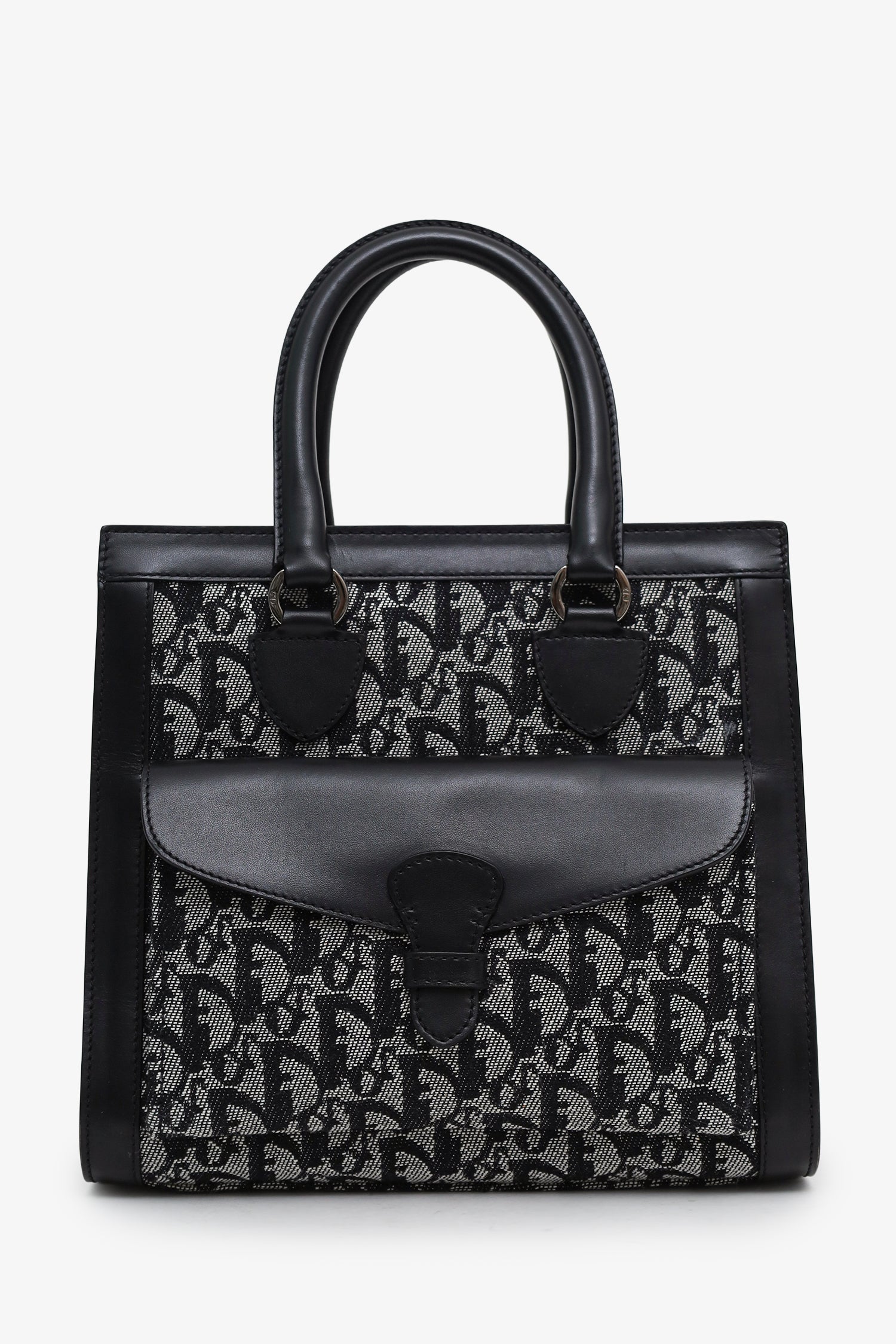 Christian Dior 2002 Black/Grey Oblique Canvas Pocket Diorissimo 