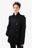Mackage for Harry Rosen Black Wool Double Breasted Peacoat Size 36