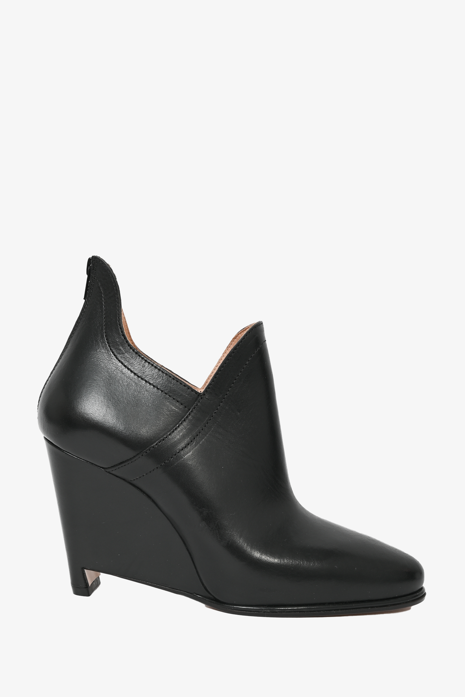 Black open toe wedge booties online