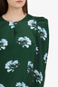 Maje Green Silk Floral Print Blouse Size 2