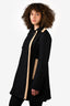 Marni Black Wool Beige Trimmed Coat Size 42