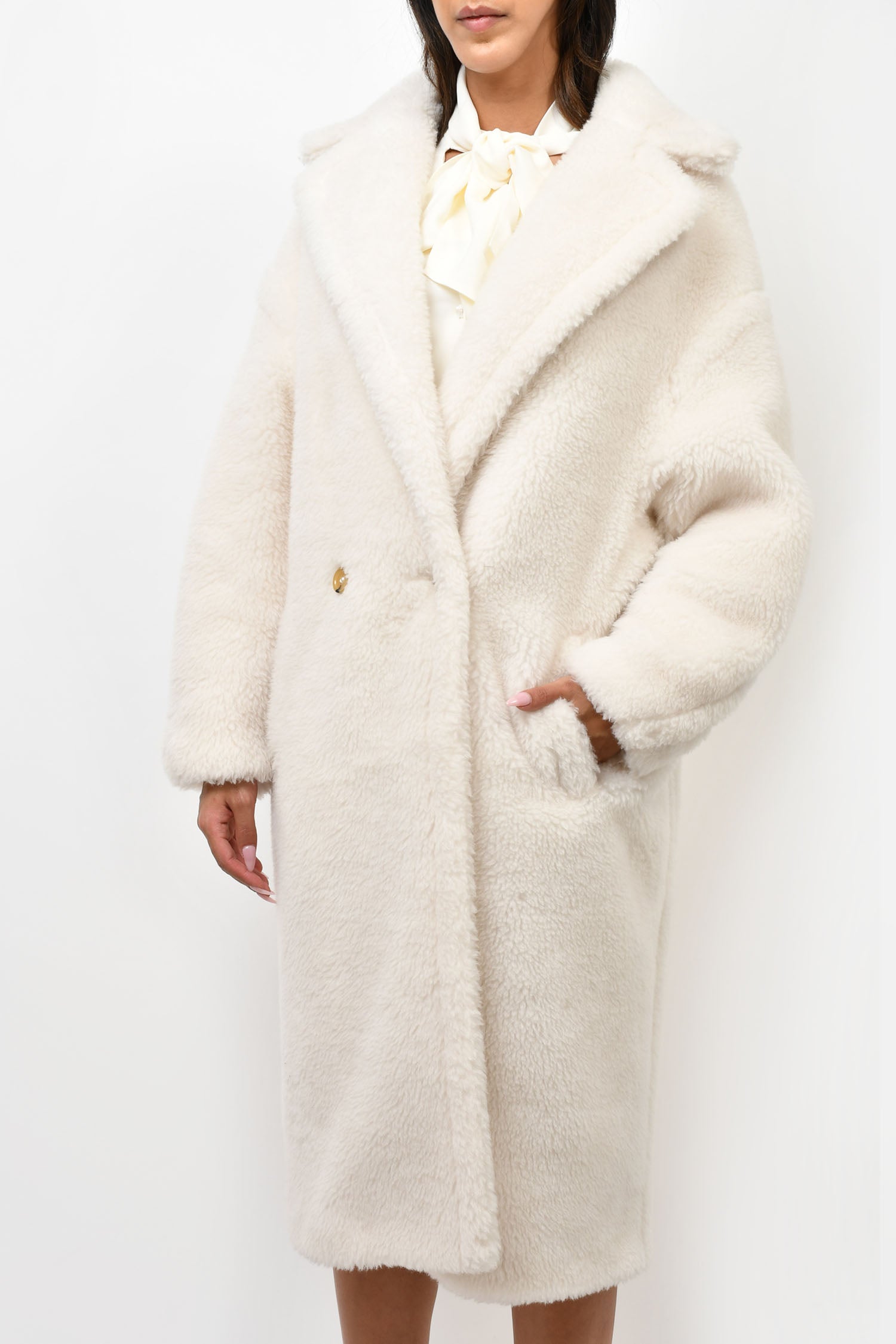 Faux Fur Max Mara Beige Teddy Coat Max Mara Cream Alpaca 