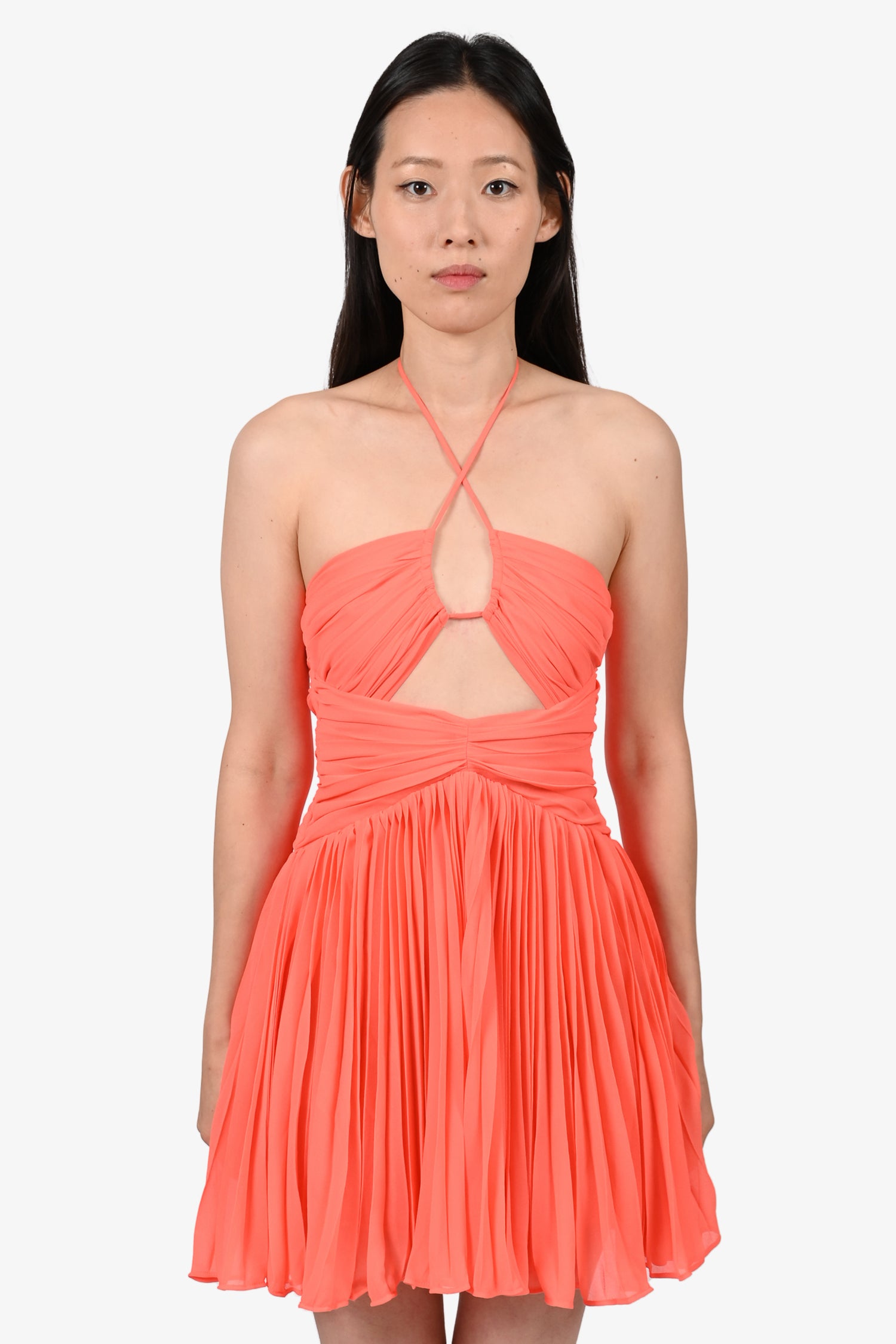 Michael Costello x Revolve Coral Pleated 'Jiya' Mini Dress Size XS – Mine &  Yours