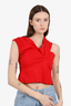 Michelle Mason Red Asymmetrical Sleeveless Top Size S