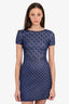 Missoni Blue Lace Short Sleeve Dress Size S