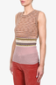 Missoni Brown/Pink Striped Sleeveless Knit Top Size 42