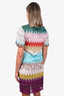 Missoni Multicolour Chevron Sheer Knit V-Neck Shift Dress Size 48