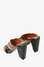 Missoni Multicolour Fabric & Leather Cross Strap Mule Sandal Black Heel Size 38