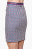 Missoni Navy Blue/Pink Chevron/Polka Dot Beaded Front Knit Skirt Size 40