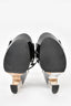 Miu Miu Black/Silver Patent Leather Strappy Wedge Heel Size 36
