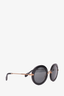 Miu Miu Black Round Sunglasses with Gold Hardware