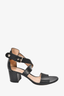 Gianvito Rossi Black Leather Strappy Block Heel Sandals sz 41.5