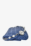 Miu Miu Blue Matelasse Leather Crystal Strap Shoulder Bag