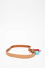 Moschino Cheap and Chic Beige Leather Belt with Red/Blue Stone Detail Size 40