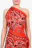 Moschino Couture Resort 2015 Red Silk Bandana Print Cold Shoulder Dress Size 6