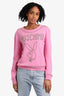 Moschino Pink Wool Studded PlayBoy Sweater Est. Size M