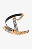 Moschino Snake Printed Leather/Chain Logo Belt Size 46