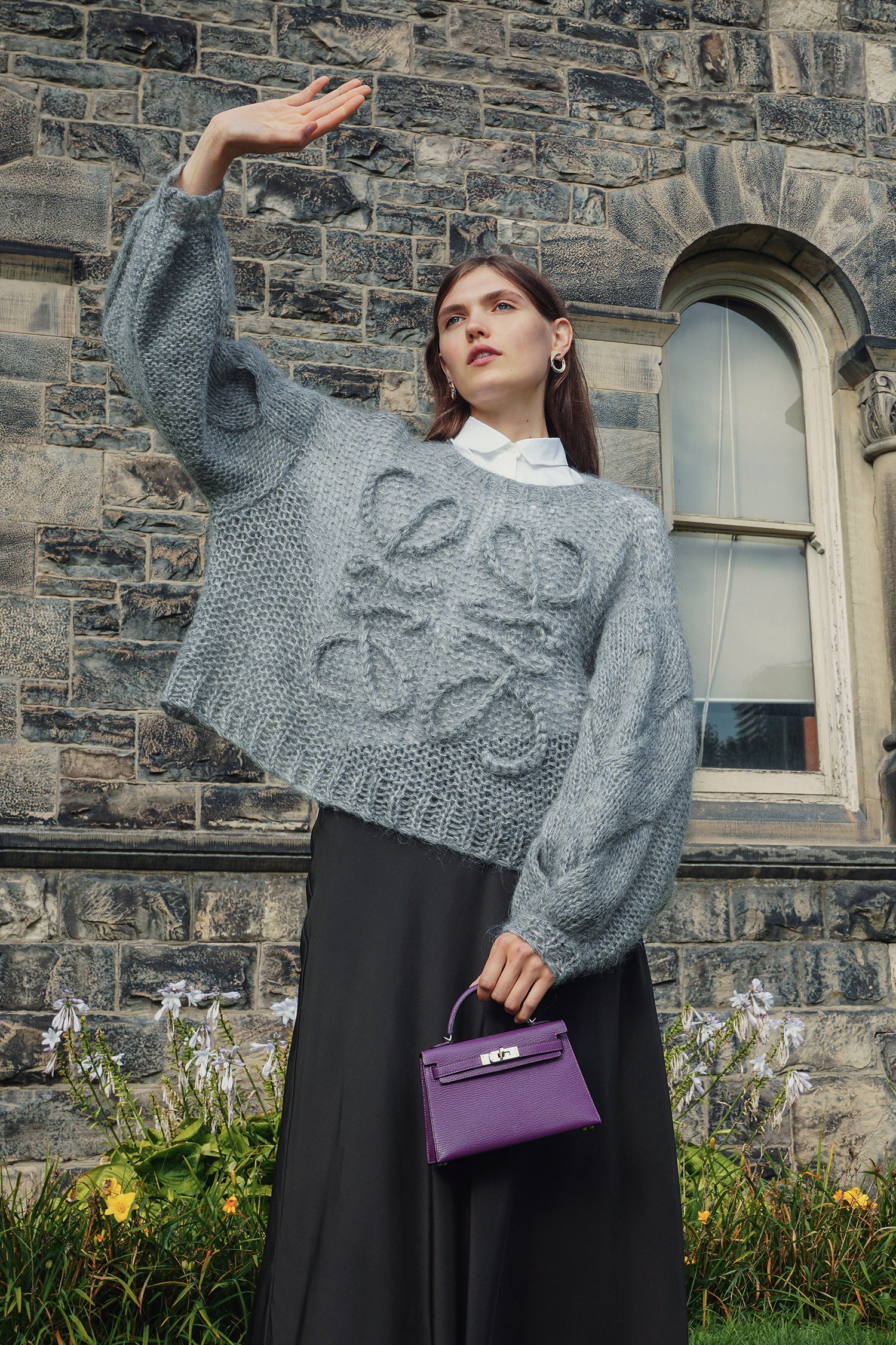 Loewe Grey Mohair Anagram Knit Sweater Size M – Mine & Yours