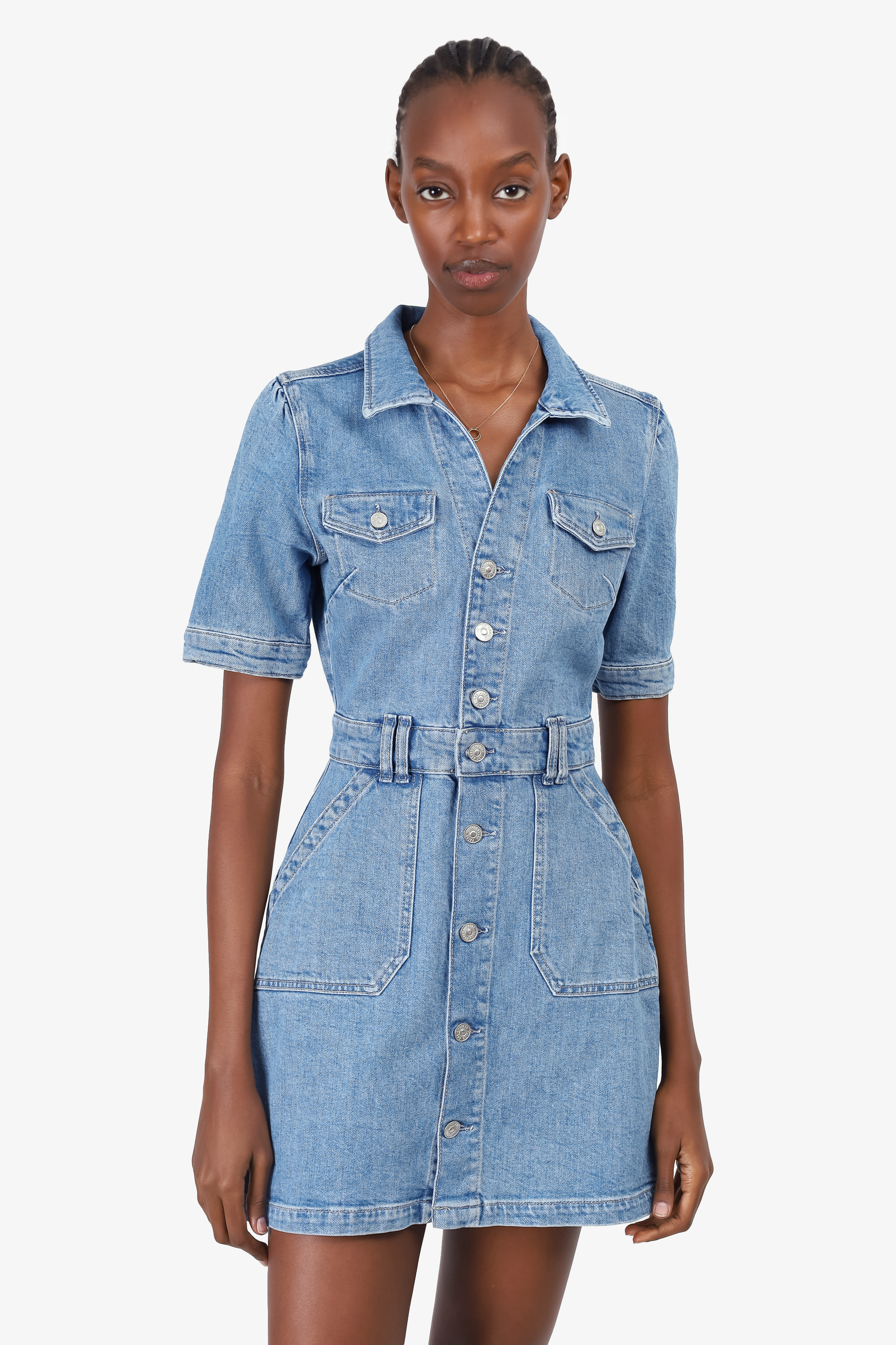 Paige Blue Denim 'Mayslie' Shirt Mini Dress Size S – Mine & Yours