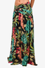 PatBO Black Tropicalia High-Slit Maxi Skirt Size 8