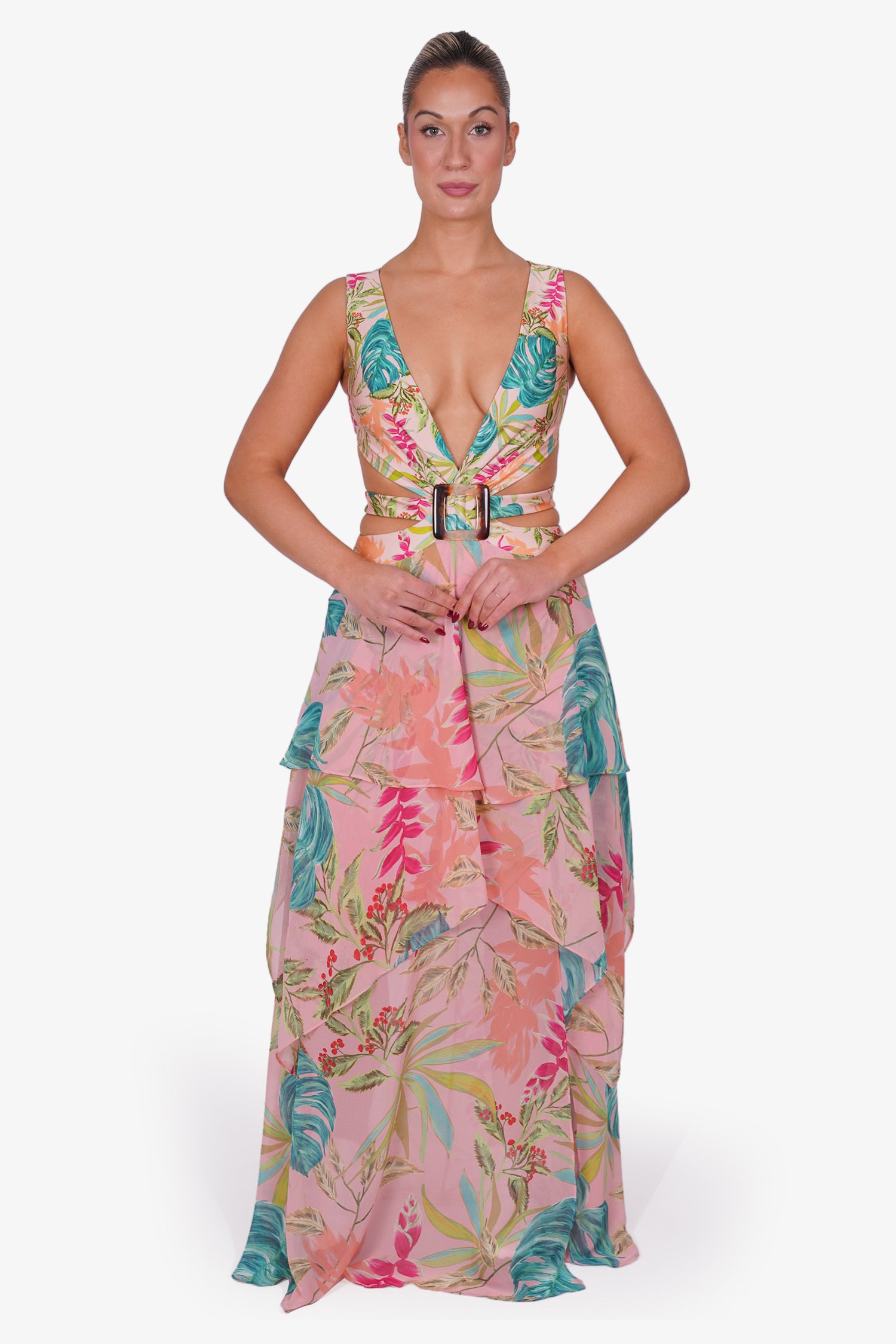 PatBO Harbour Pink Tropicalia Cut-Out Beach Dress Size M – Mine & Yours