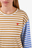 Play by Comme des Garcons Blue/Beige Striped Cotton Shirt Size L