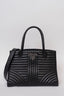 Prada Black Leather Diagramme Tote with Strap