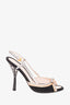 Prada Black Suede Crystal Heel Sandals Size 38