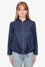 Prada Blue Nylon Hooded Raincoat Size 44