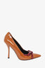 Prada Brown  Patent Leather Bow Tie Heel Size 38