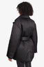 Prada 2021 Black Re-Nylon 'Gabardine' Puffer Jacket With Belt Size 38