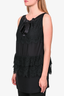 Prada Black Silk/Lace Sleeveless Ribbon Detail Top Size 40