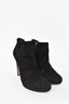 Prada Black Suede Heeled Booties Size 39.5