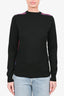Prada Black Virgin Wool Sweater with Red Chevron Sides Size 48 mens